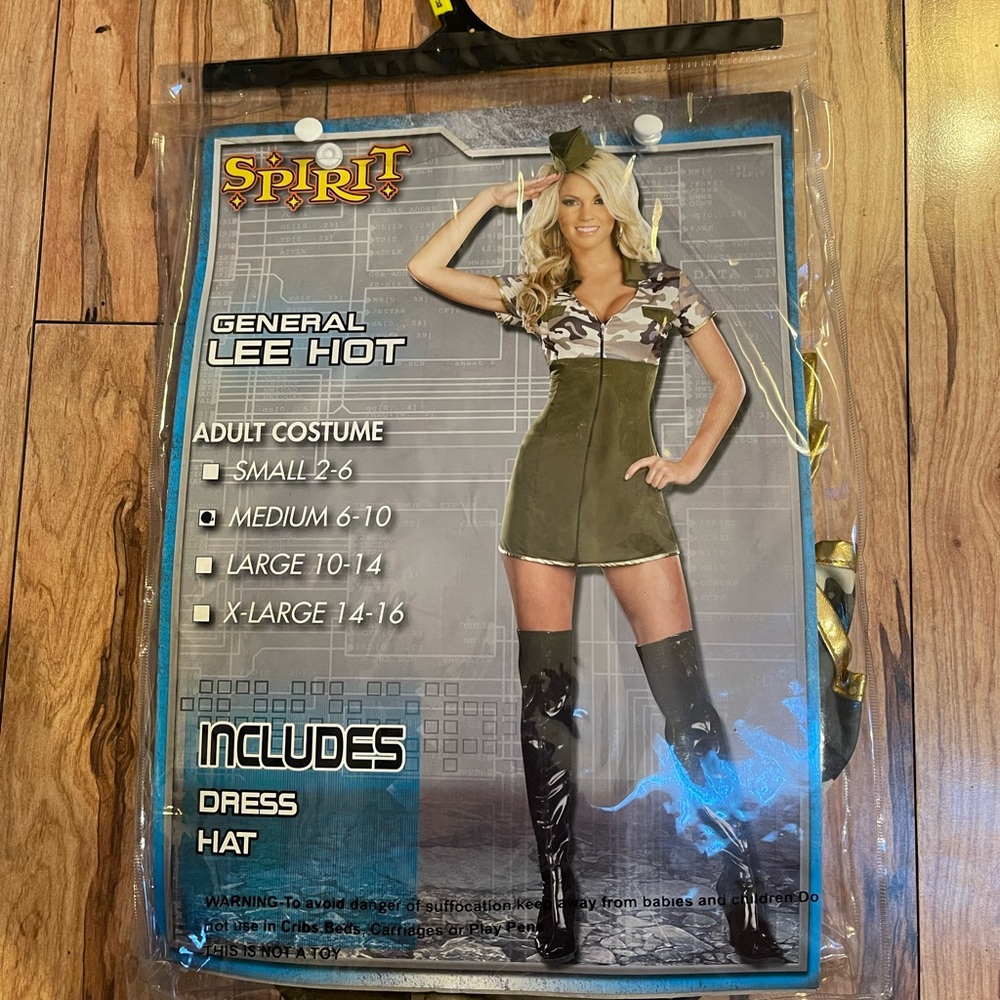 Womens Medium Halloween Costume General Hot Lee Army